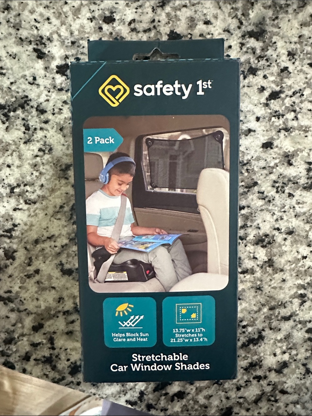 safety 1st Black Stretchable Car Window Shades - 2 Pack